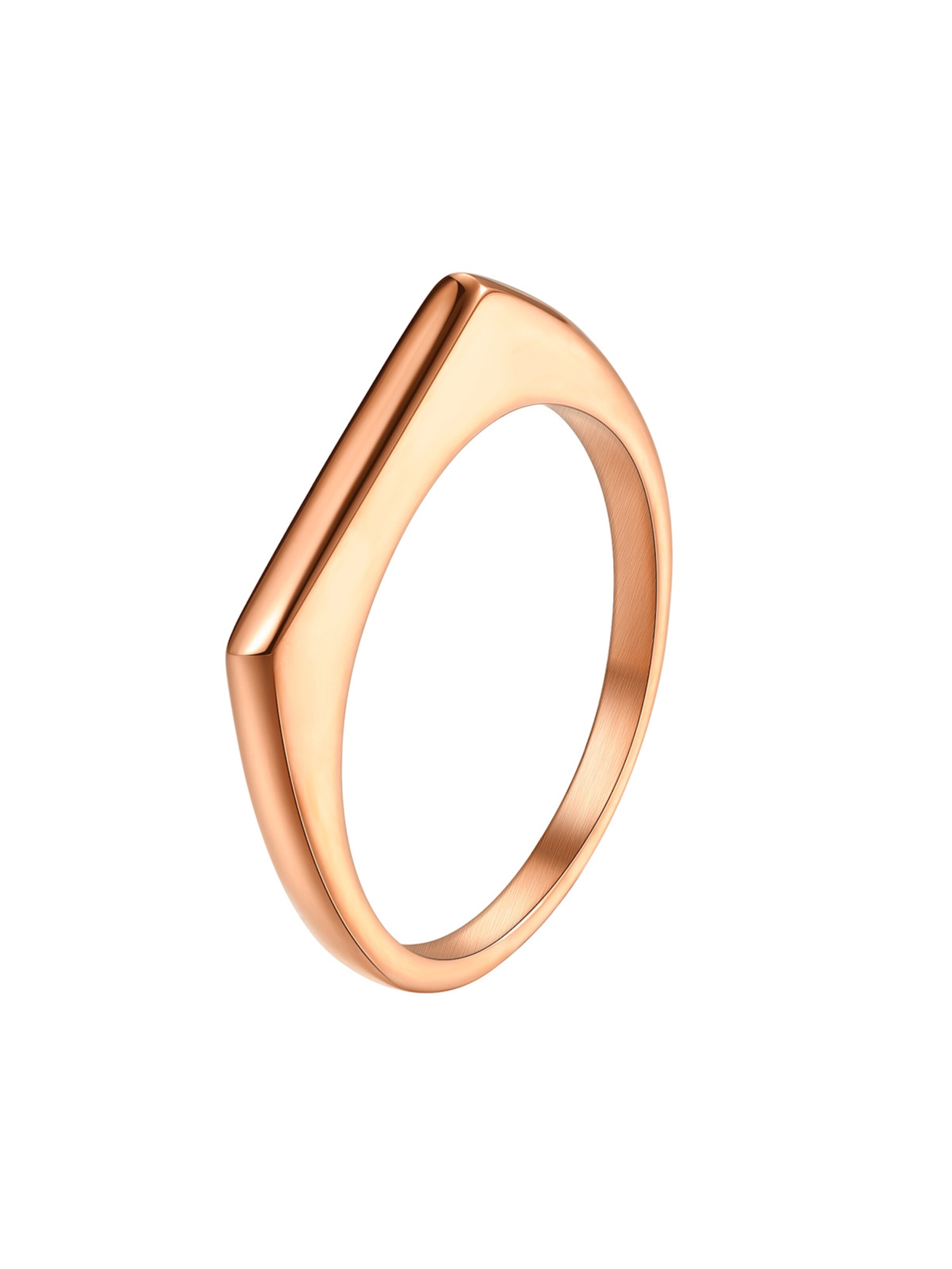 Hey Happiness Ring 'Sleek Arc Signet' in Gold: front