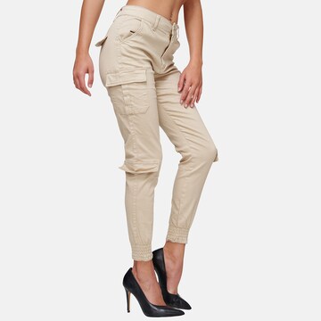 Elara Skinny Cargobroek in Beige