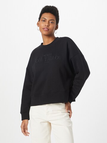 TOM TAILOR DENIM Sweatshirt in Schwarz: predná strana