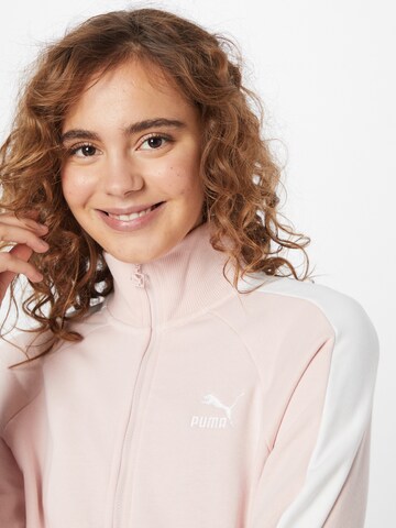 PUMA Sportsweatjacke 'Iconic T7' in Pink