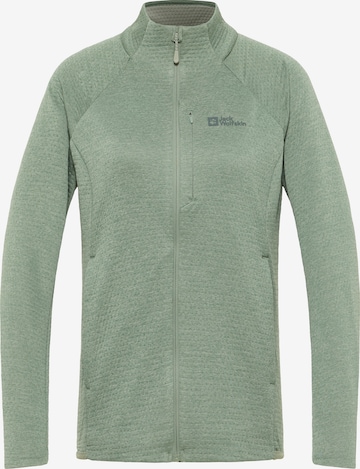 JACK WOLFSKIN Athletic Fleece Jacket in Green: front