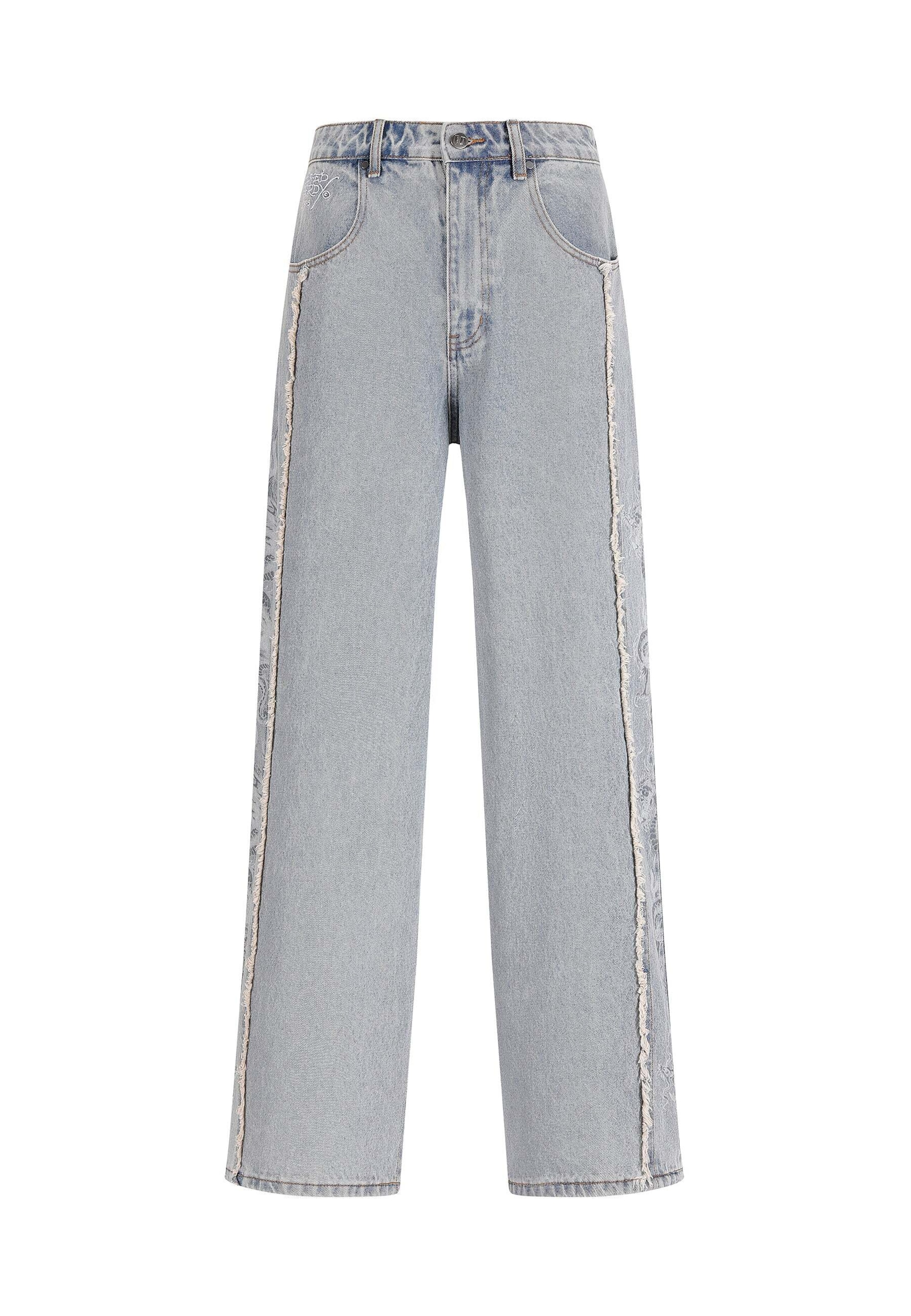 Ed Hardy - Loosefit Vaquero en gris: frente