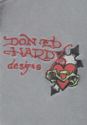 Ed Hardy Sweatjacke 'Flaming Tiger' in Grau