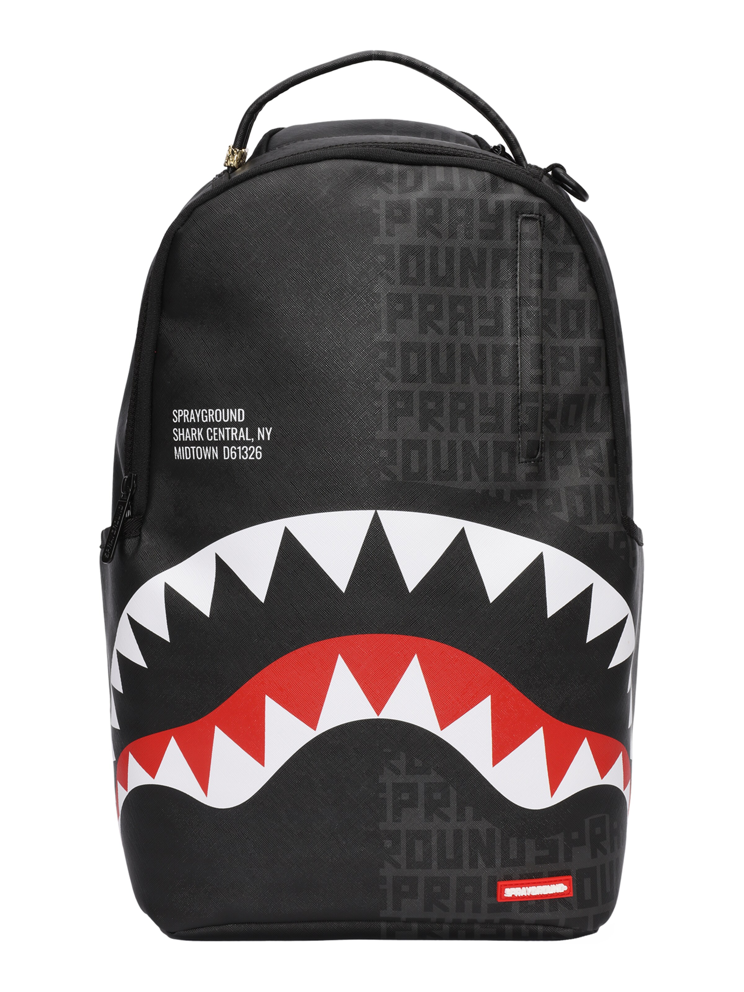 Sprayground Backpack 'SHARK CENTRAL SPLIT INFINITY' in Black