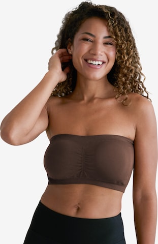 cfab by creamy fabrics Bandeau Bra in Brown: front