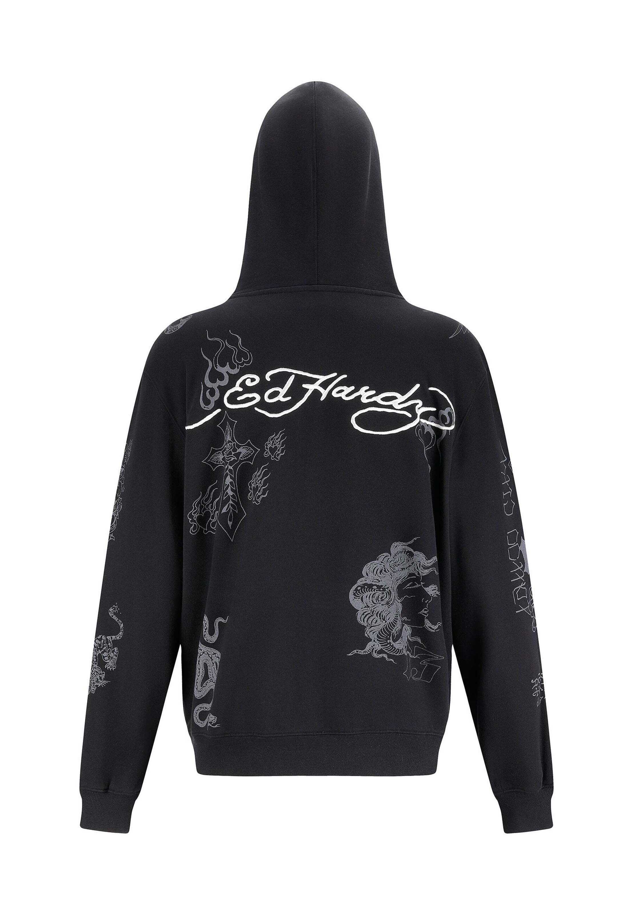 Ed Hardy Tréning dzseki 'Tattoo Club' - fekete