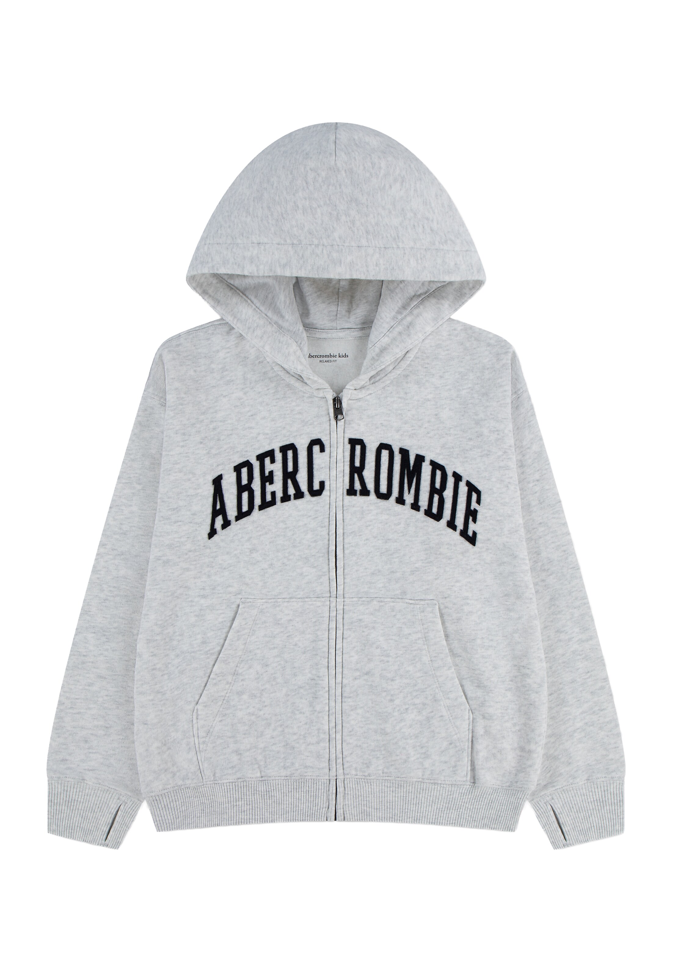 Abercrombie & Fitch Суичъри с качулка в размер 110-116 в сив меланж / черно, Преглед на продукта