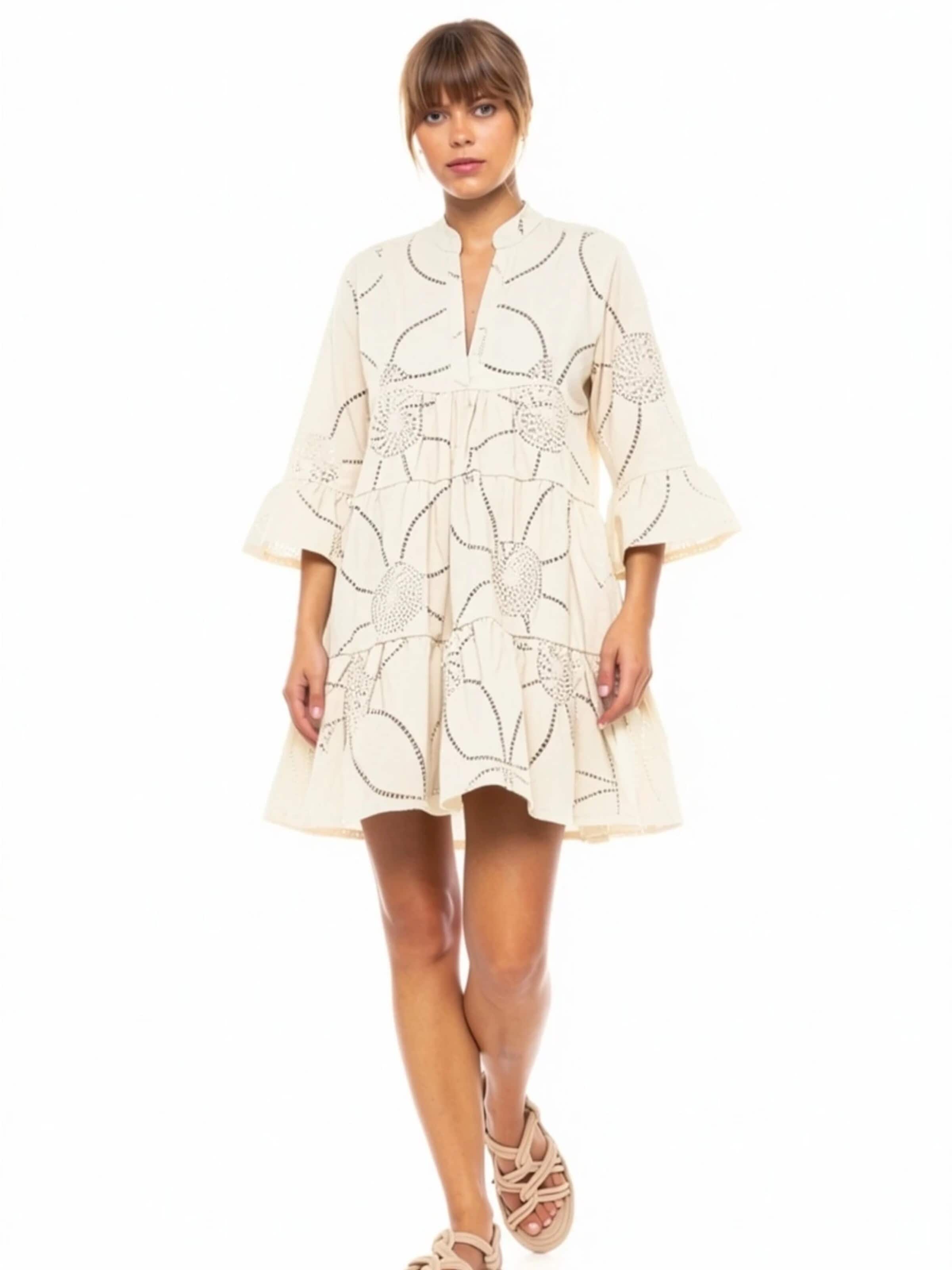 Pink Label Sommerkleid 'BEACHWEAR MOON EMBRODERY'‌ in Weiß: Vorderseite