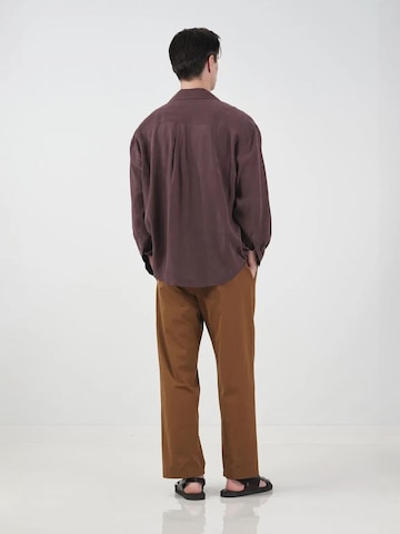 Fit confort Chemise Giesto en marron