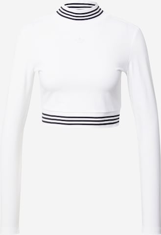 ADIDAS ORIGINALS Футболка 'Long-Sleeve Top With Ribbed Collar And Hem' в Белый: спереди