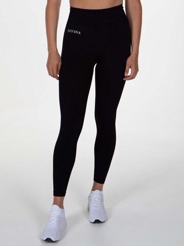 Divina Skinny Sporthose 'Prime' in Schwarz: Vorderseite