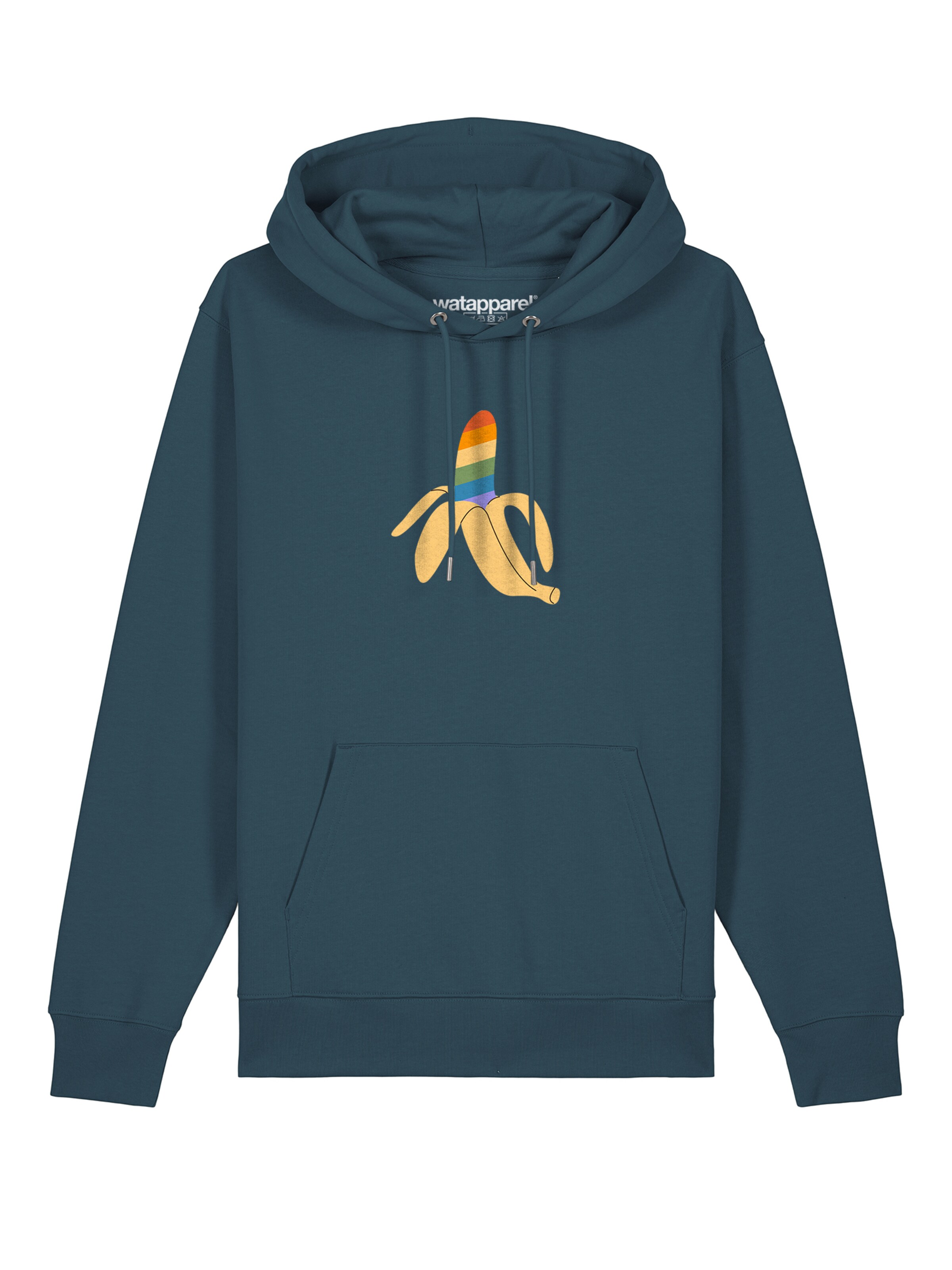 Sweat-shirt ' Rainbow Banana ' Watapparel en bleu : devant