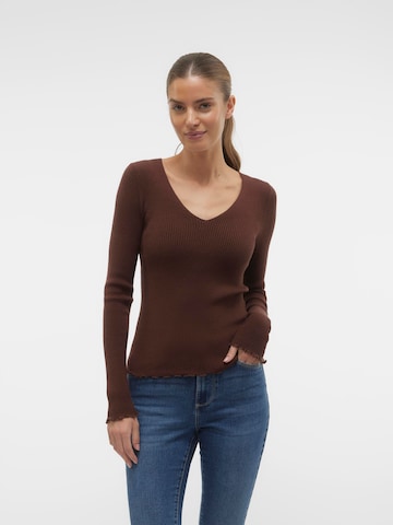 VERO MODA Sweater 'Evie' in Brown: front