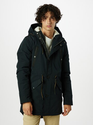 INDICODE JEANS Winter Parka 'Callen' in Black: front