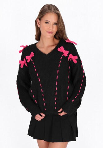 MYMO Υπερμέγεθες πουλόβερ σε μαύρο: μπροστά