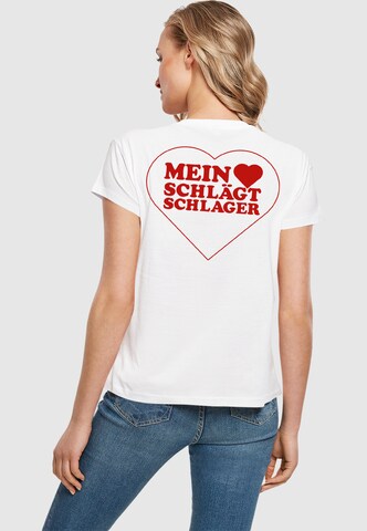 Merchcode Shirt 'Herz' in Weiß: Vorderseite