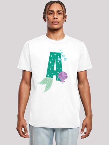 F4NT4STIC Shirt 'Disney Alphabet A Is For Ariel' in Wit: voorkant