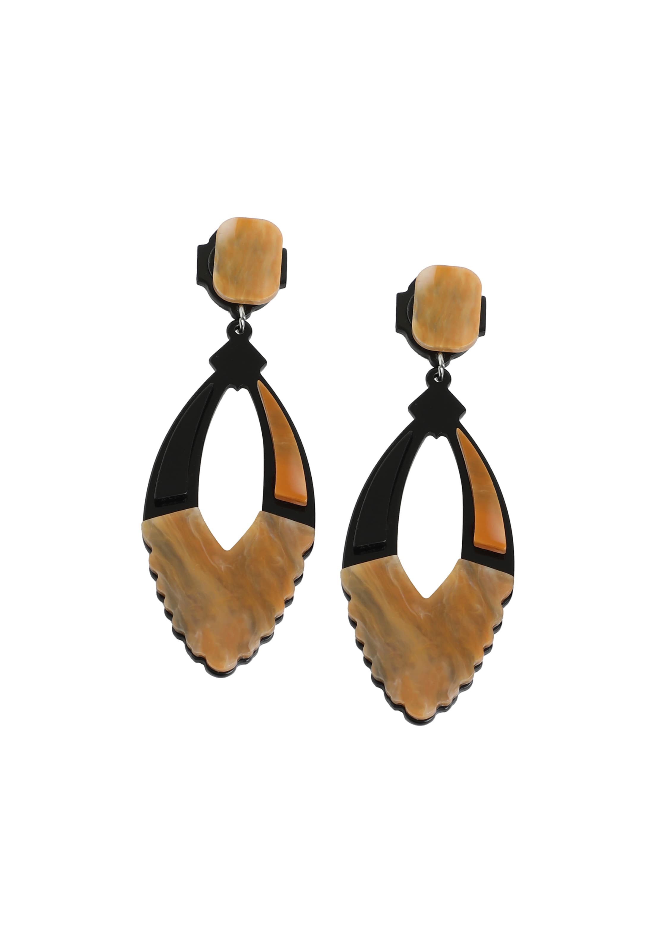 Boucles d'oreilles 'Edythe' SOHI en marron : devant