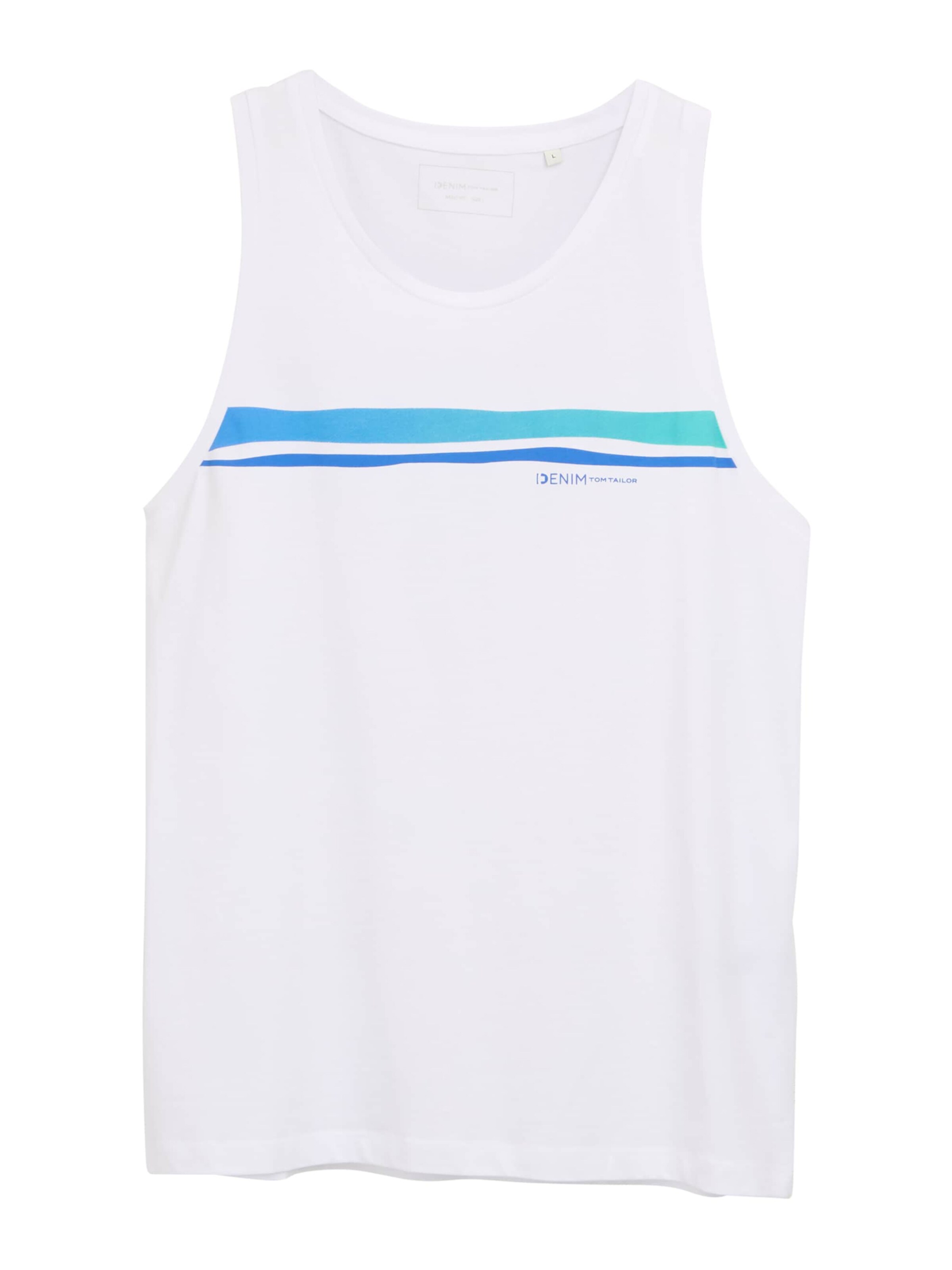 balts TOM TAILOR DENIM T-Krekls: no priekšpuses