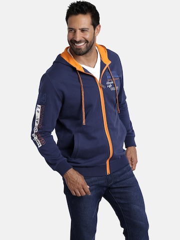 Jan Vanderstorm Zip-Up Hoodie 'Roderich' in Blue: front