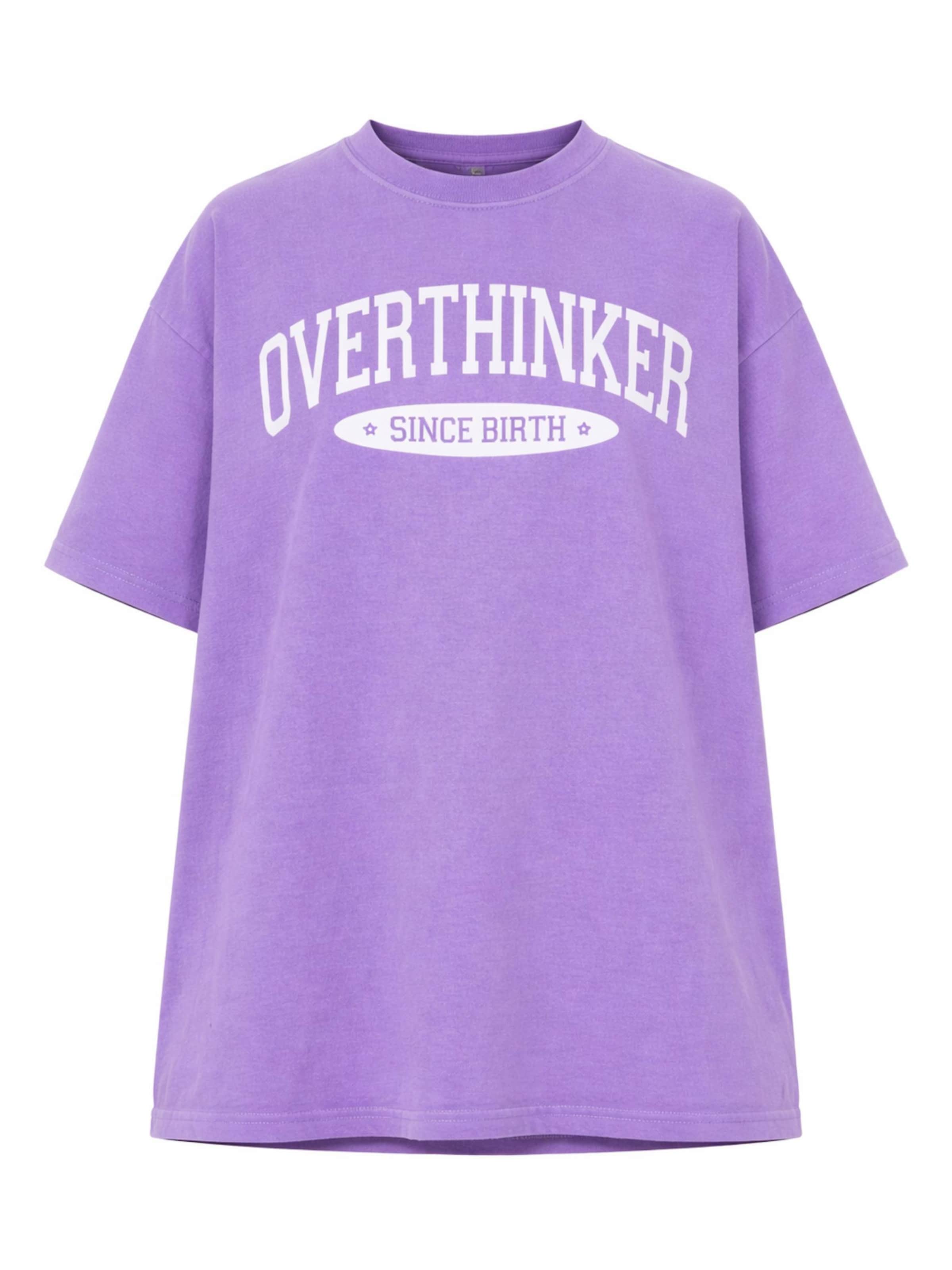 Worldclassca Oversized Shirt 'Overthinker' in Purple: front