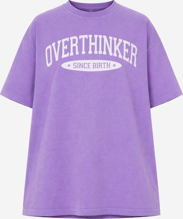 Worldclassca Oversized Shirt 'Overthinker' in Purple: front
