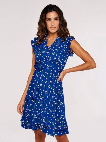 Apricot Kleid in Blau: Vorderseite