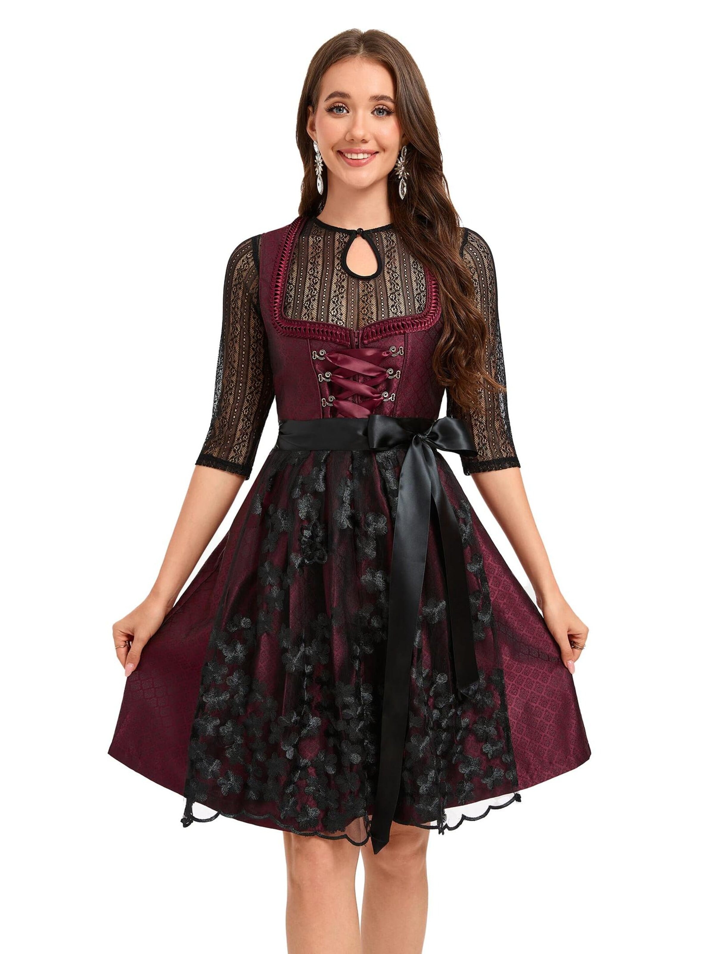 Yesfashion Dirndl‌‌ in Rot: Vorderseite