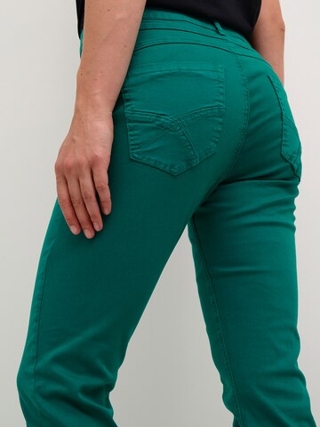 Cream Slim fit Pants 'Ann' in Green