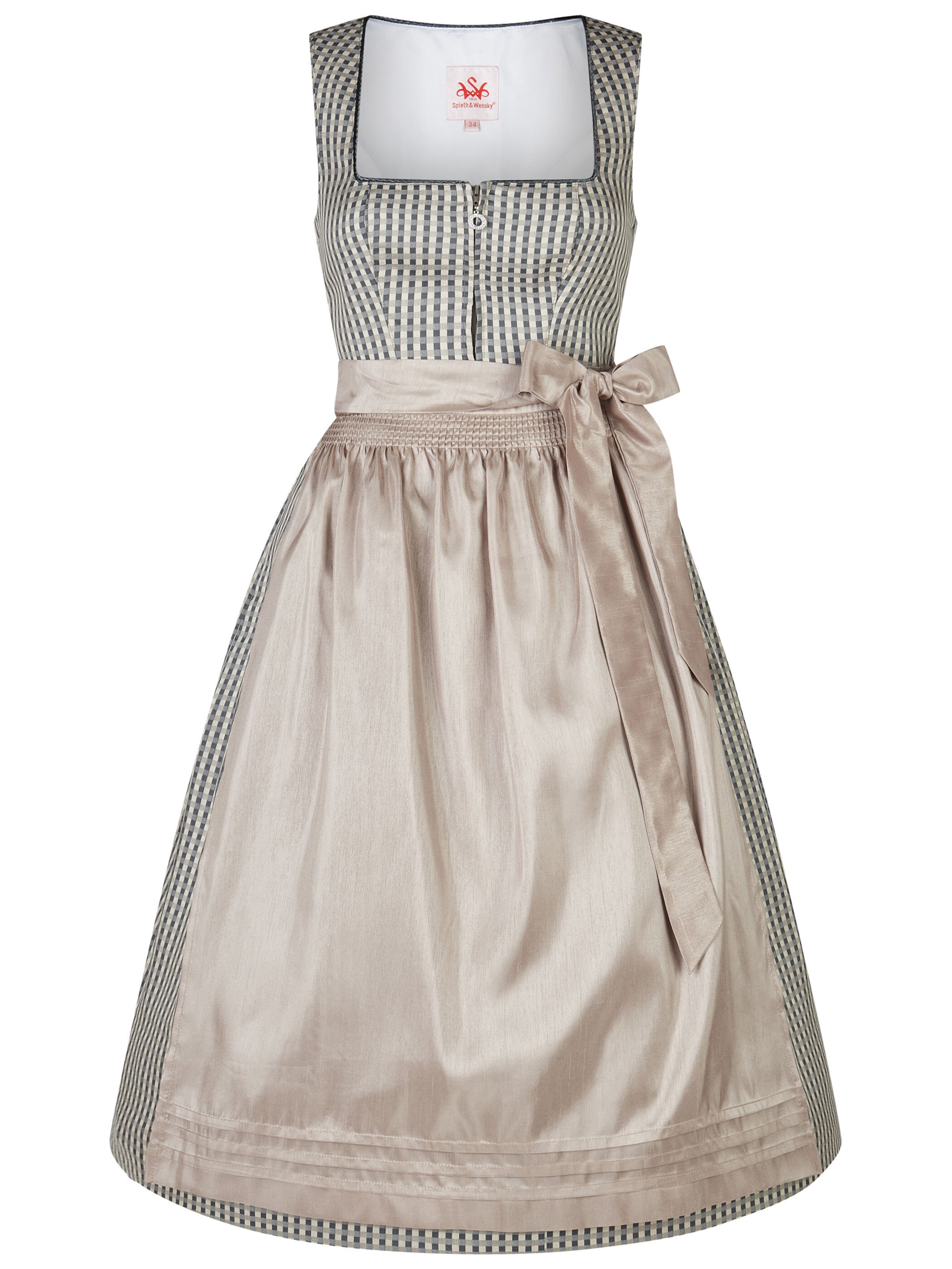 SPIETH & WENSKY Dirndl 'Karma' in Midilänge in 30 in taupe, Produktansicht