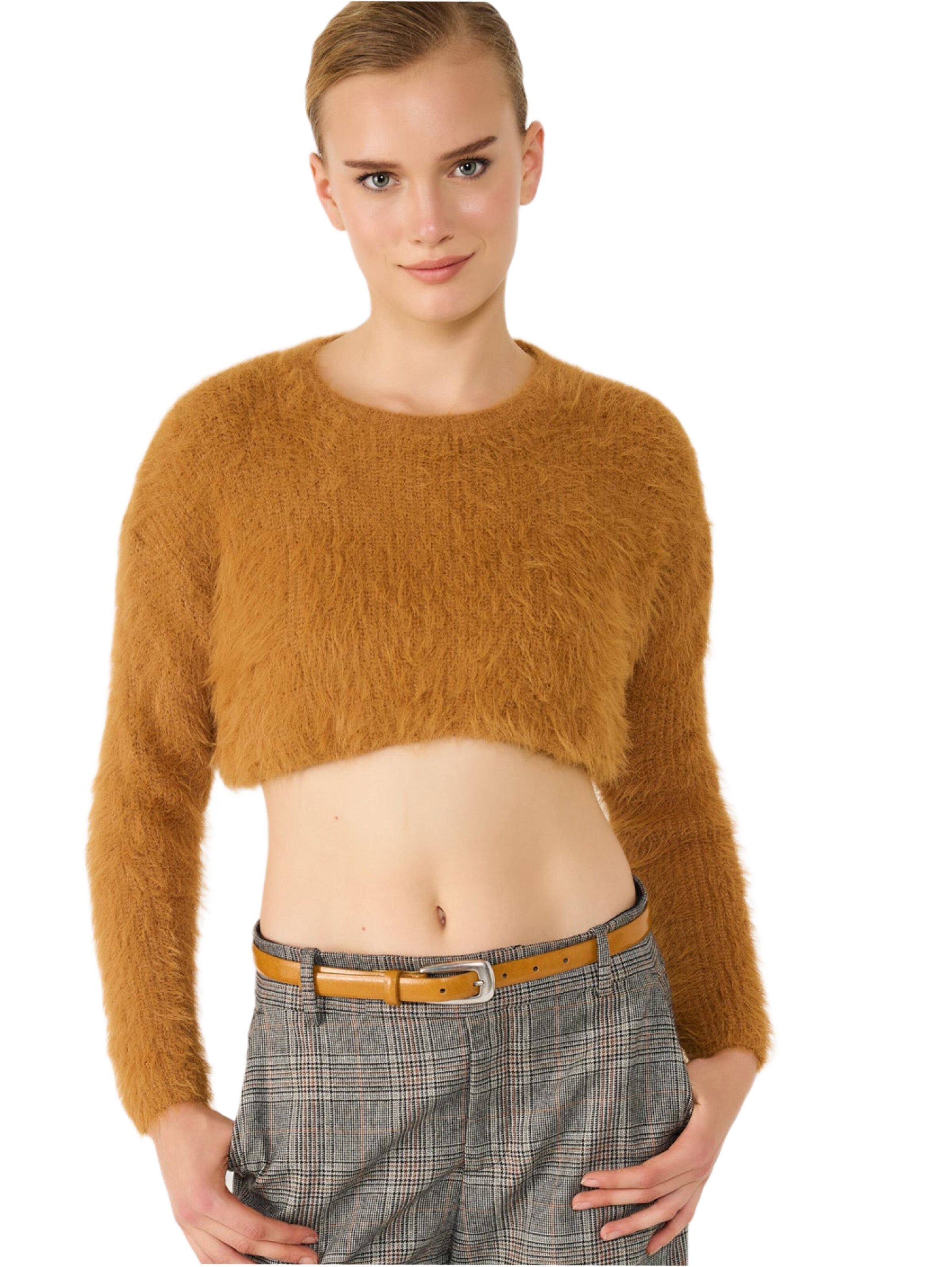 No Matter What Trui in Bruin: voorkant