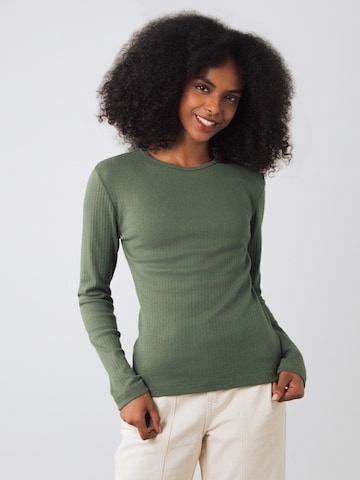 Honest Basics Shirt 'Long Rib'‌‌‌‌‌‌‌ in Grün