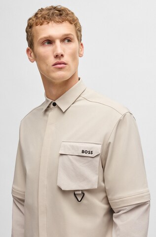 BOSS Regular fit Button Up Shirt in Beige