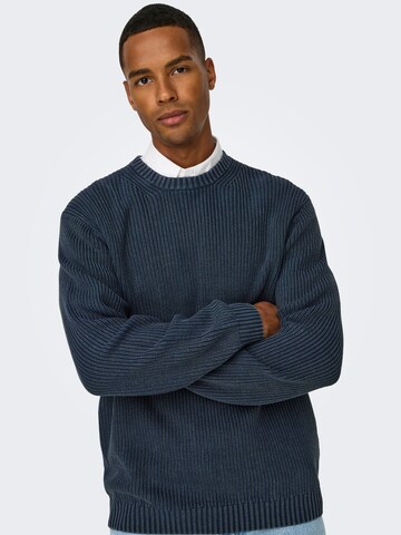 Only & Sons Trui 'ONSRosu' in Blauw