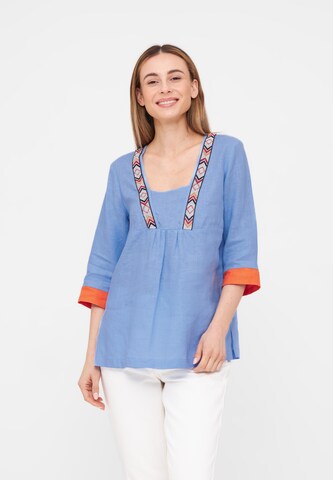 TOOche Blouse 'Happy' in Blauw: voorkant