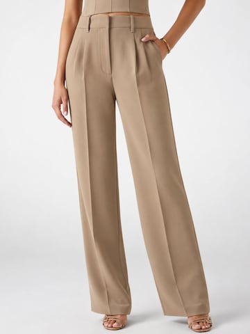 GUESS Wide Leg Bundfaltenhose 'W5YB08WGHC2'‌‌‌‌‌ in Beige