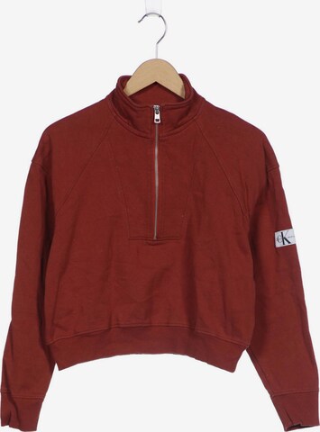 Calvin Klein Jeans Sweatshirt & Zip-Up Hoodie in S in Brown: front