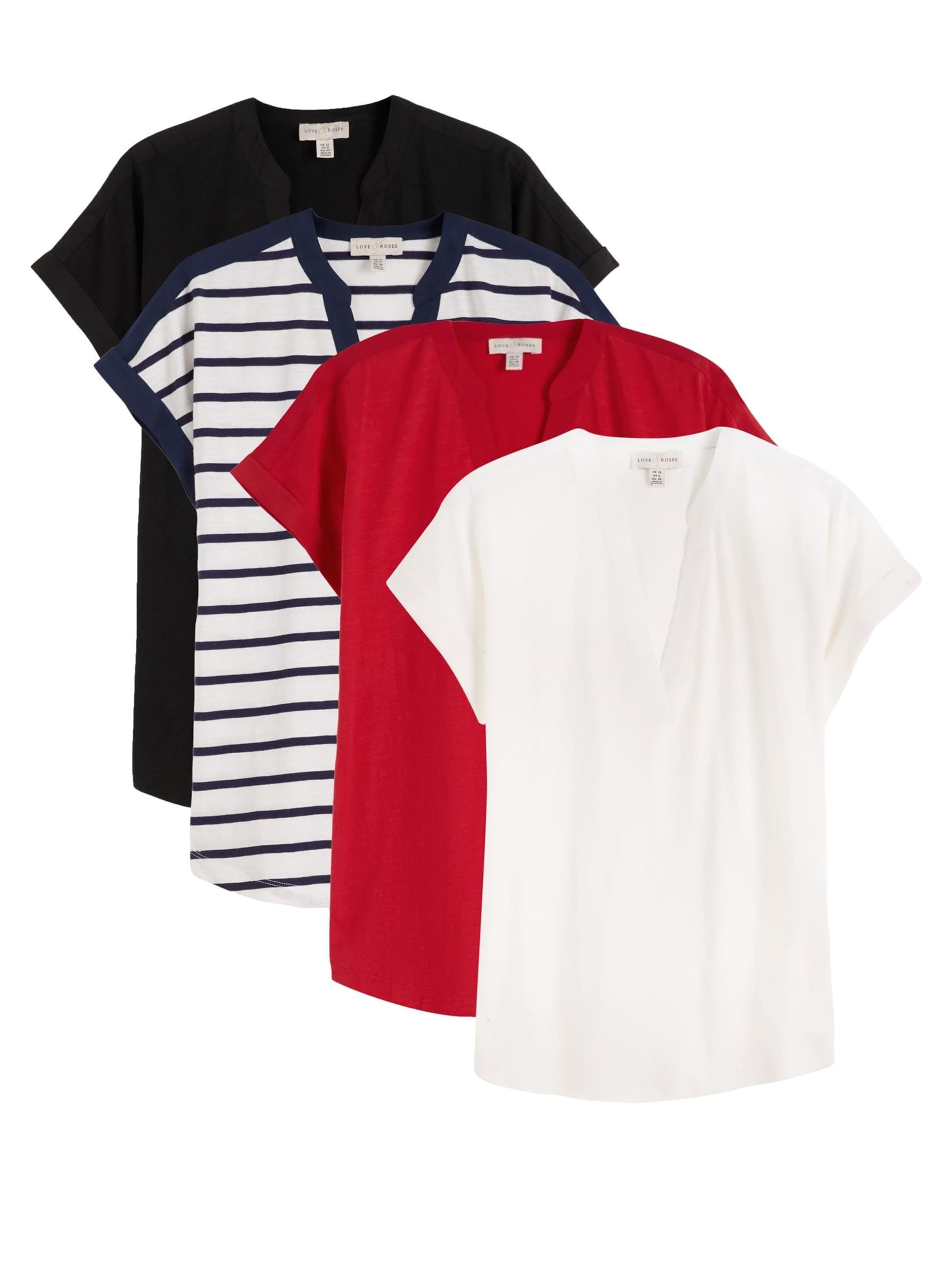 T-shirt love & roses en mélange de couleurs : devant
