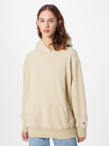 Sweat-shirt Superdry en beige : devant