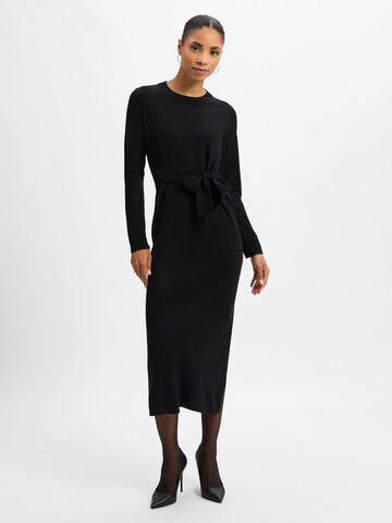 Ambiance Knitted dress in Black: front