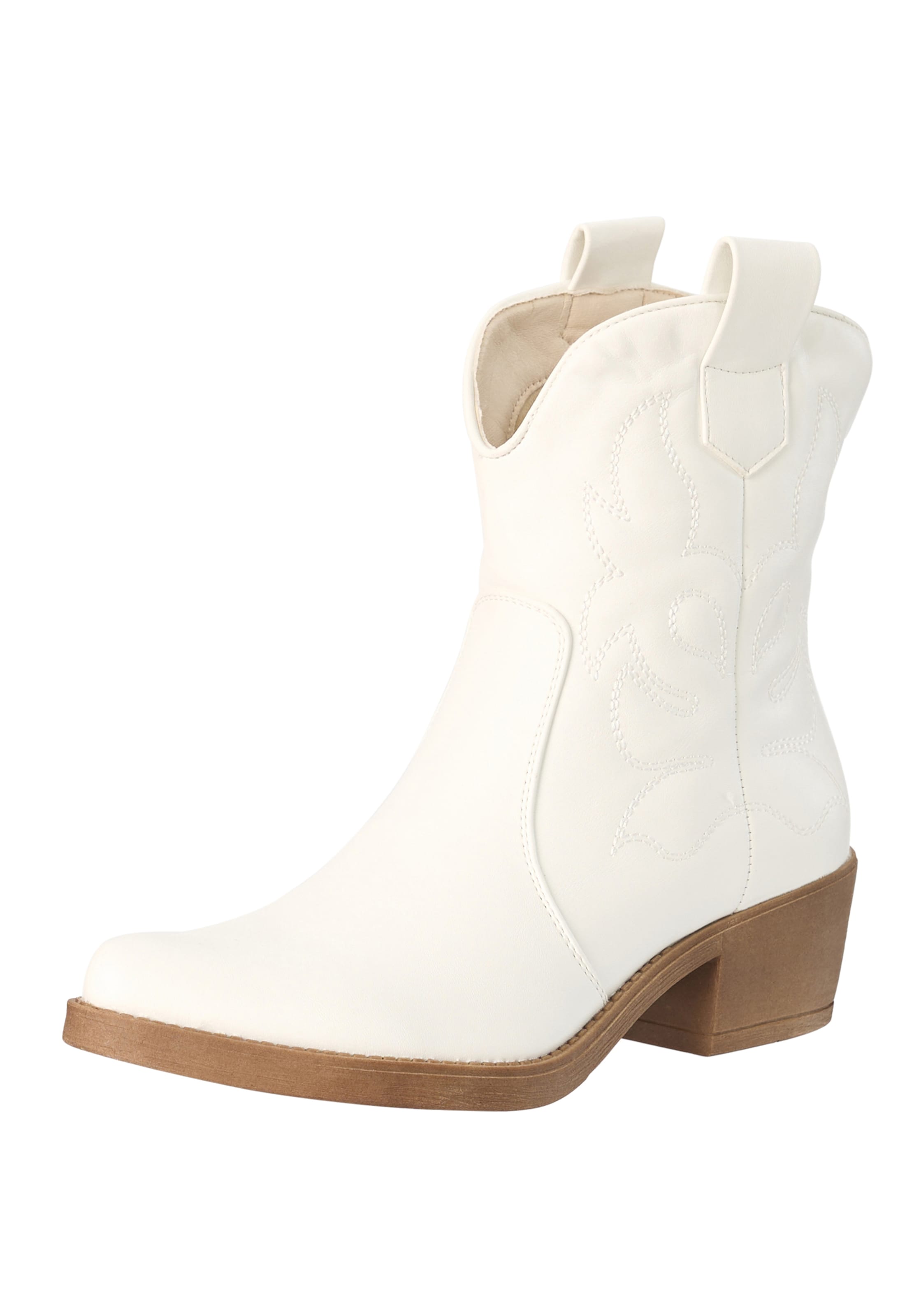 Salinyang Cowboylaarzen in Wit: voorkant