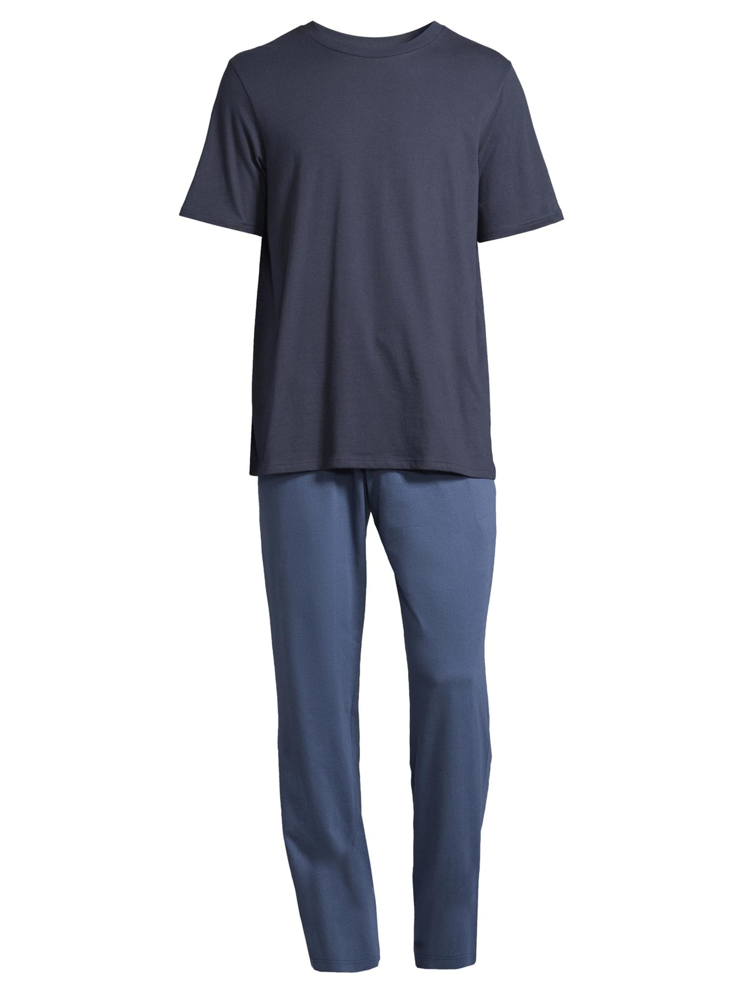 SCHIESSER Pyjama kort 'Night & Home' in Blauw: voorkant
