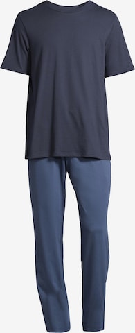 SCHIESSER Pyjama kurz 'Night & Home' in Blau: Vorderseite
