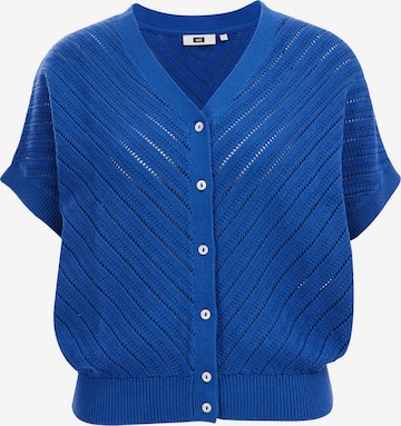 WE Fashion Knit Cardigan in Blue: front