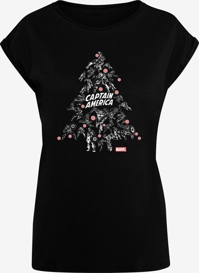 ABSOLUTE CULT T-Shirt 'Captain America - Christmas Tree' in rot / schwarz / weiß, Produktansicht