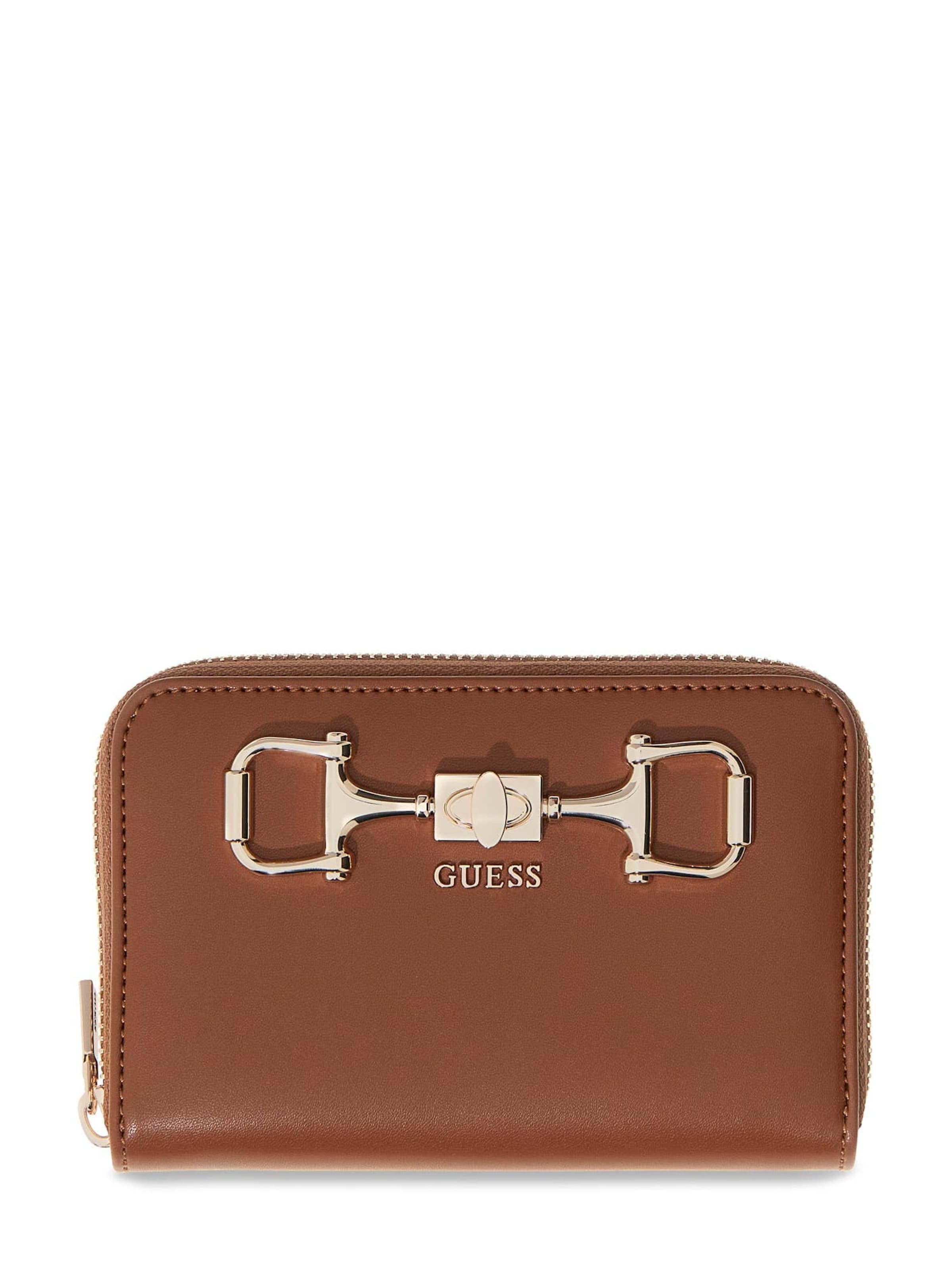 GUESS Wallet 'Janie' in Brown: front