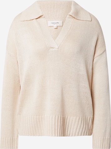 Grace & Mila Sweater 'EAST' in Beige: front