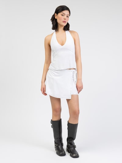 BROKE + SCHÖN Skirt 'Wickelrock aus Leinen-Mix mit Pailletten' in 34 in White, Item view