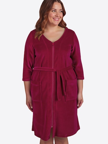 Vivisence Long Bathrobe '5011' in Red: front