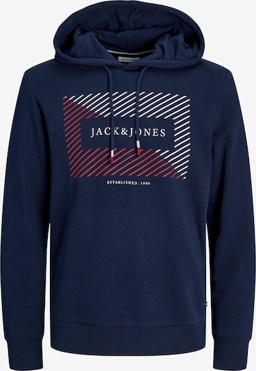 JACK & JONES Sweat-shirt 'CYRUS' en bleu marine / lie de vin / blanc, Vue avec produit